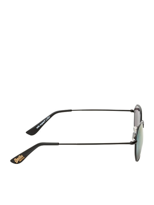 Superdry Super7 Women's Sunglasses with Black Metal Frame and Multicolour Mirror Lens