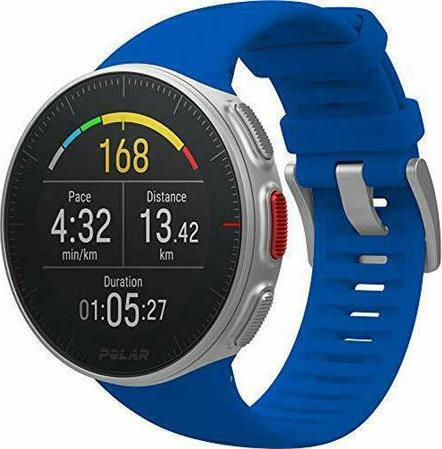 Polar Vantage V Stainless Steel 46mm Αδιάβροχο Smartwatch (Μπλε)