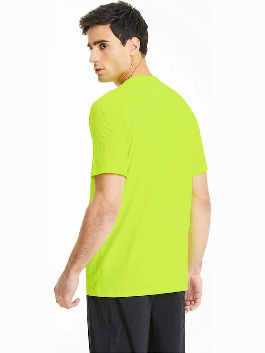 Puma Power Thermo R+ Men's Athletic T-shirt Short Sleeve Yellow