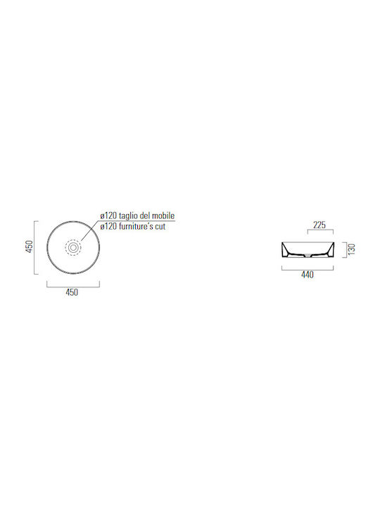 GSI Kube-X Επικαθήμενος Νιπτήρας Πορσελάνης 45x45cm Λευκός