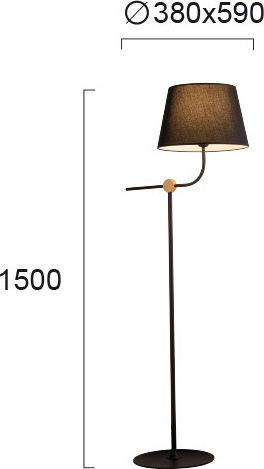 Viokef Largo Floor Lamp H150xW59cm. with Socket for Bulb E27 Gold