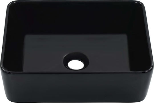 vidaXL Aufgesetztes Waschbecken Keramik 40x30x13cm Schwarz