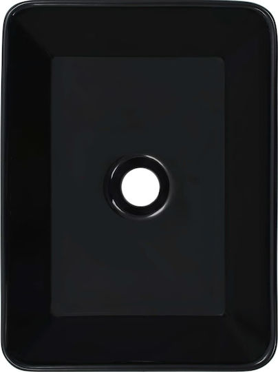 vidaXL Aufgesetztes Waschbecken Keramik 40x30x13cm Schwarz