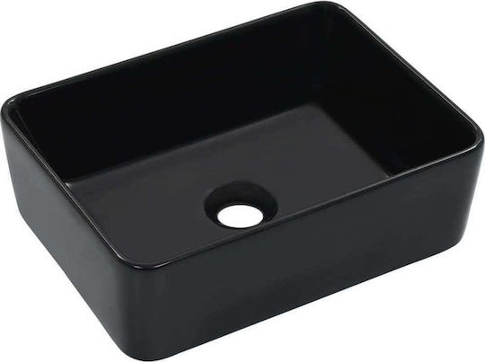 vidaXL Aufgesetztes Waschbecken Keramik 40x30x13cm Schwarz