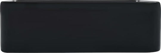 vidaXL Aufgesetztes Waschbecken Keramik 40x30x13cm Schwarz