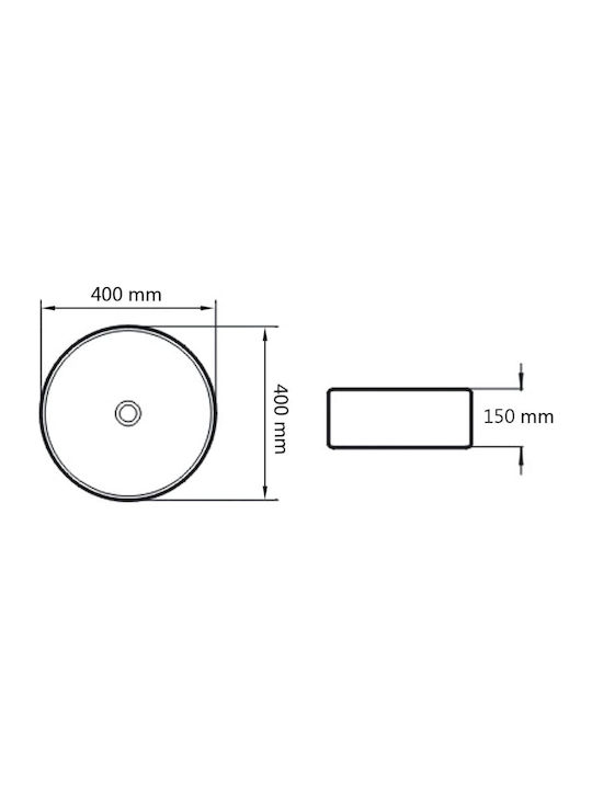 vidaXL Επικαθήμενος Νιπτήρας Κεραμικός 40x40cm Χρυσός