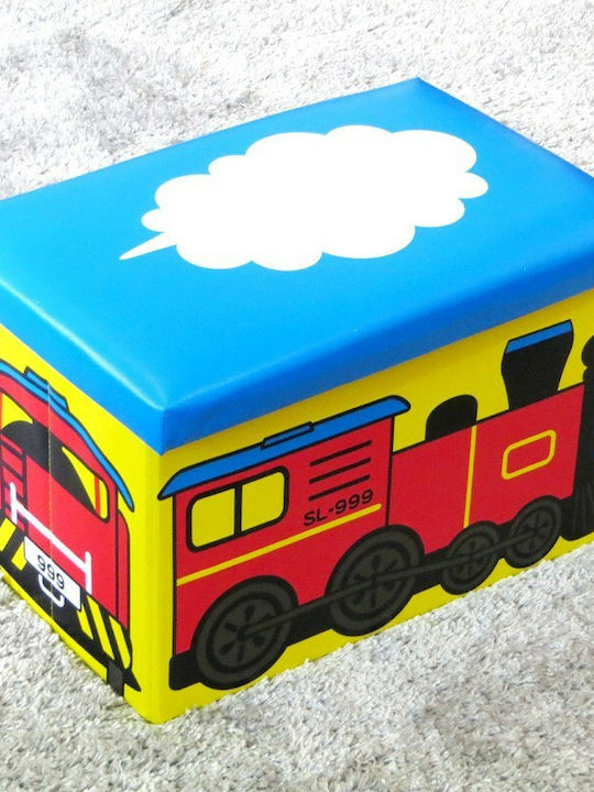 Children's Stool with Storage Space Yellow Train Yellow 1pcs