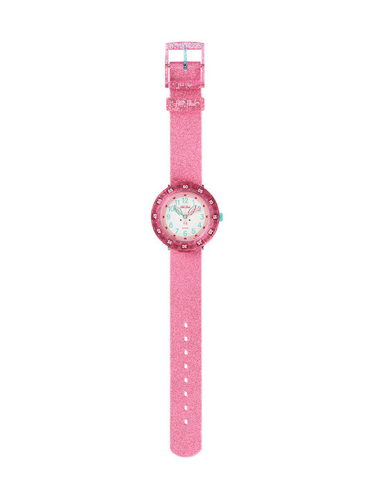 FlikFlak Kids Analog Watch Bunnyaxus with Fabric Strap Pink