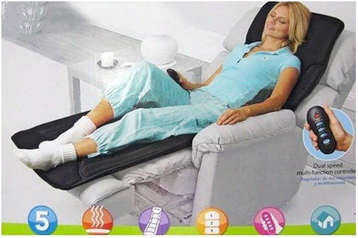 Sitz Massage für den Körper mit Infrarotwärme und Vibration Schwarz