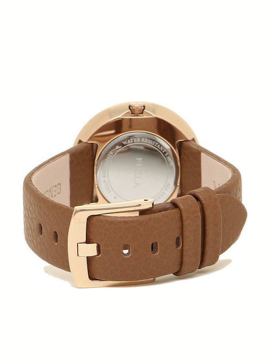 Furla Damen Uhr mit Braun Lederarmband
