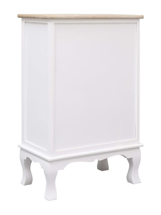 vidaXL Storage Drawer Chest Made of Wood White M50xP30xH80cm