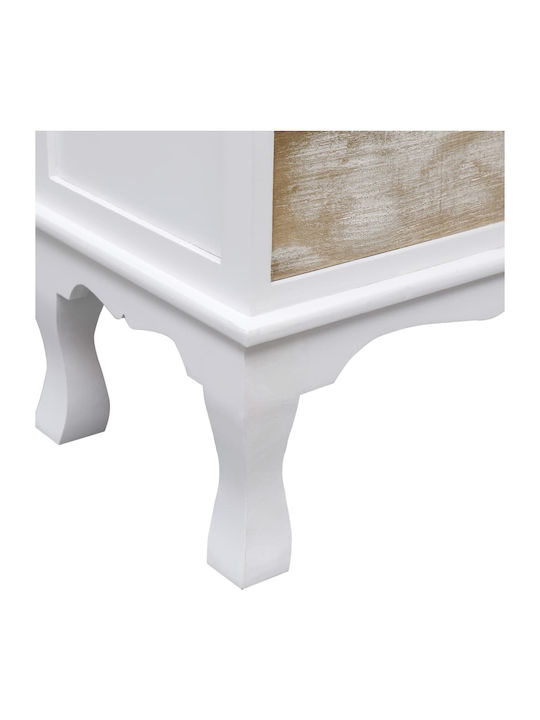 vidaXL Storage Drawer Chest Made of Wood White M50xP30xH80cm