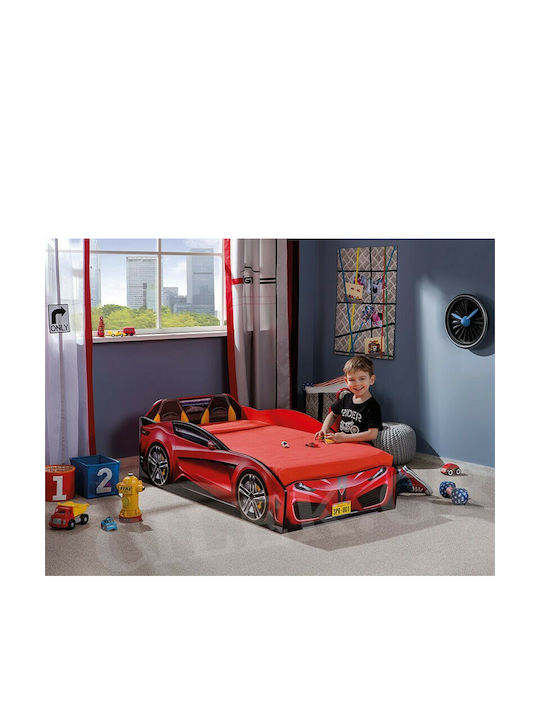 Παιδικό Κρεβάτι Αυτοκίνητο Μονό για Στρώμα 70x130cm Κόκκινο SP