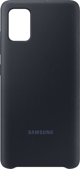 Samsung Umschlag Rückseite Silikon Schwarz (Galaxy A51)