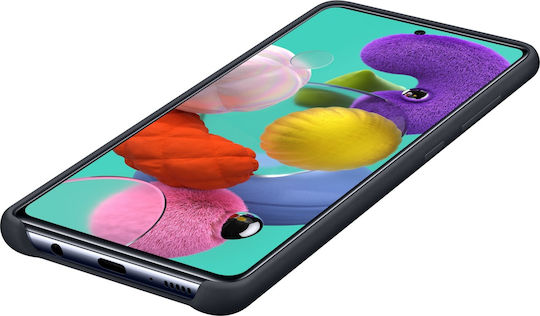 Samsung Umschlag Rückseite Silikon Schwarz (Galaxy A51)