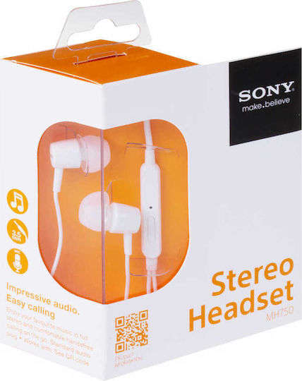 Sony MH-750 Безжични Стерео с жак 3.5mm Бял