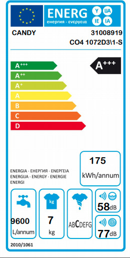 Candy CO4 1072D3/1-S 1000 Στροφές 7kg - Skroutz.gr
