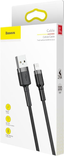Baseus Cafule IP Edition Braided USB-A to Lightning Cable Black 1m (CALKLF-BG1)