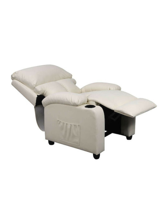 Sunday Πολυθρόνα Relax Massage με Υποπόδιο από Δερματίνη Μπεζ 72x89x106cm