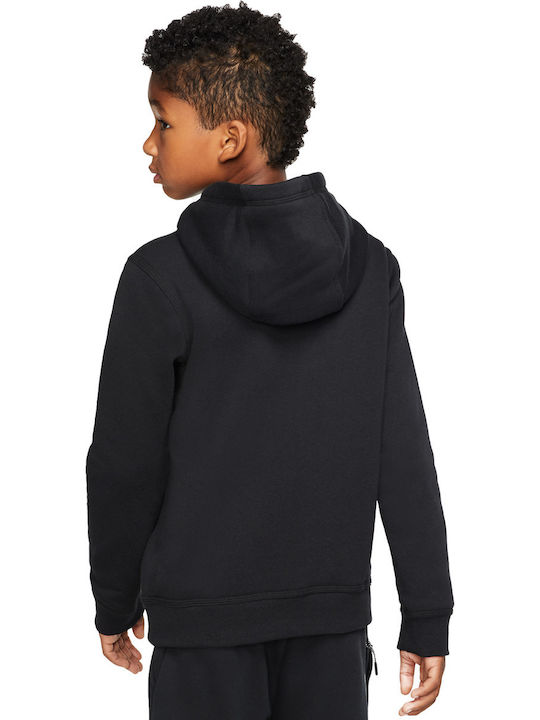 Fleece Kids Sweatshirt with Hood and Pockets Black SPORTSWEAR CLUB
