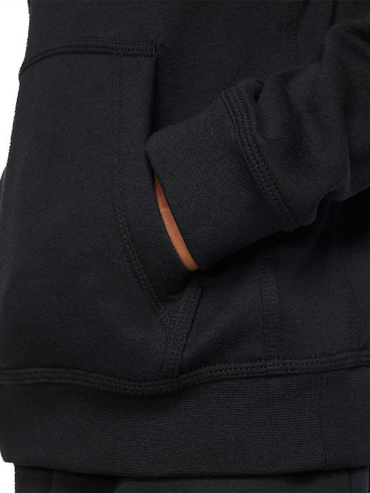 Fleece Kids Sweatshirt with Hood and Pockets Black SPORTSWEAR CLUB