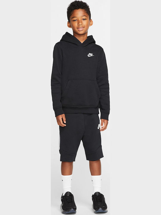 Fleece Kids Sweatshirt with Hood and Pockets Black SPORTSWEAR CLUB