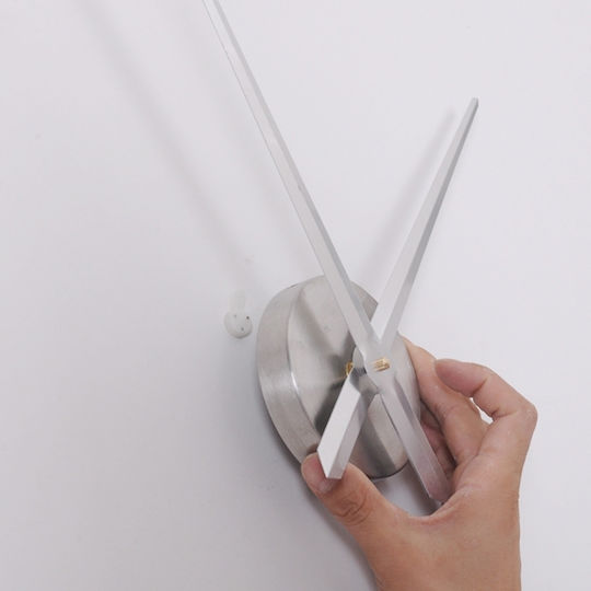 3D Creative Mirror DIY 3D Wall Clock Sticker Mirror Silver Ø120cm