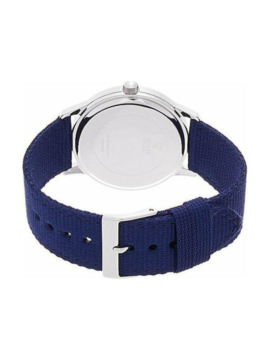 Guess Ανδρικό Ρολόι 39mm Μπαταρίας με Μπλε Υφασμάτινο Λουράκι
