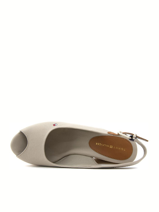Iconic Elena Sling Back Καλοκαιρινές Γυναικείες Πλατφόρμες Μπεζ