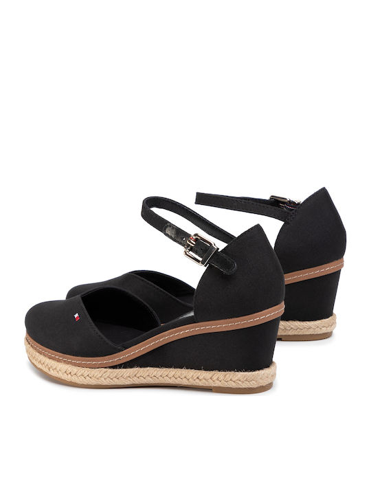 Damenplattformen im Espadrilles-Stil Schwarz