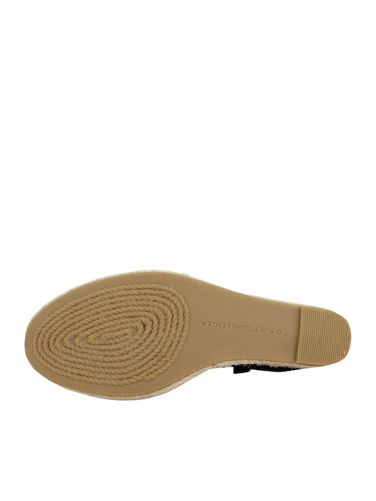 Basic Closed Toe High Platforme dama în stil espadrile Negre