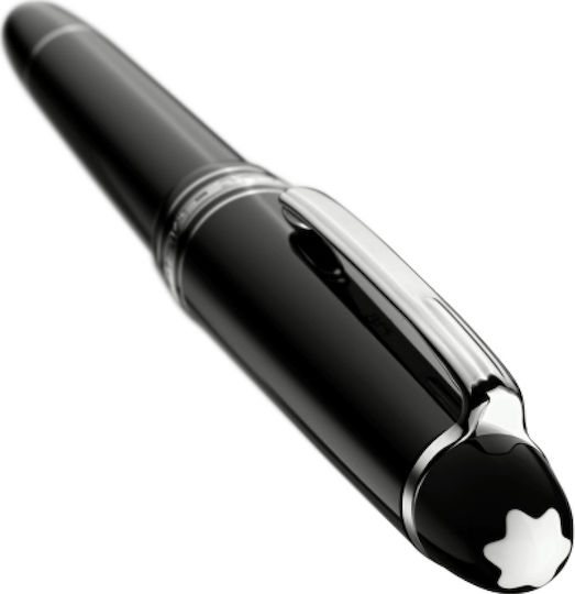 MontBlanc Meisterstuck Pen Rollerball Black with Black Ink Platinum Classique