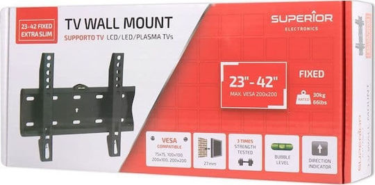 Superior Electronics 23-42 Fixed Extra Slim Βάση Τηλεόρασης Τοίχου έως 42" και 30kg
