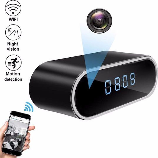Factory Κρυφή Κάμερα WiFi Ρολόι 1080p με Υποδοχή για Κάρτα Μνήμης και Ανιχνευτή Κίνησης
