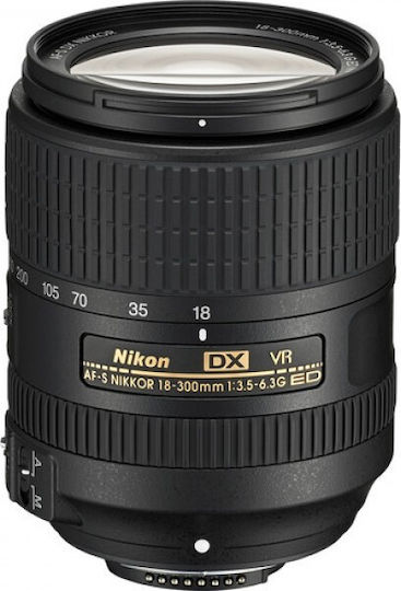 Nikon Crop Camera Lens AF-S DX Nikkor 18-300mm f/3.5-6.3G ED VR Tele Zoom for Nikon F Mount Black