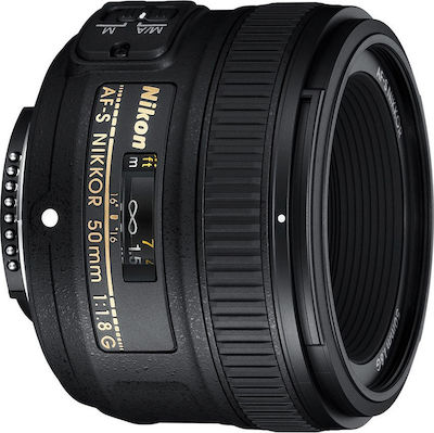 Nikon Full Frame Φωτογραφικός Φακός AF-S Nikkor 50mm f/1.8G Σταθερός για Nikon F Mount Black