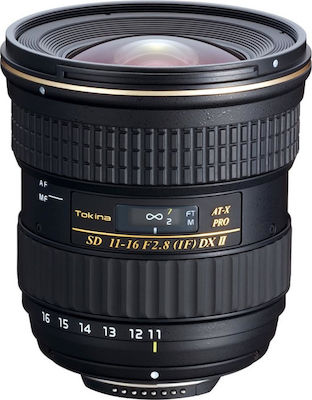 Tokina Crop Camera Lens AT-X 11-16 F2.8 Pro DX II Ultra-Wide Zoom for Nikon F Mount Black
