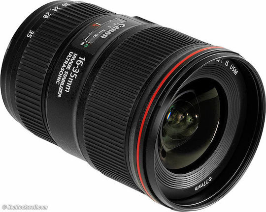 Canon Full Frame Φωτογραφικός Φακός 16-35mm f/4L IS USM Wide Angle Zoom για Canon EF Mount Μαύρος
