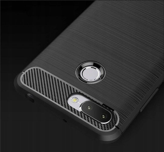 Hurtel Carbon Fiber Back Cover Σιλικόνης Μαύρο (Redmi 6)