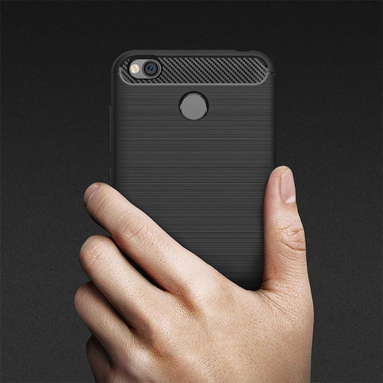 Hurtel Brushed Carbon Задна корица Силикон Черен (Redmi Note 5)
