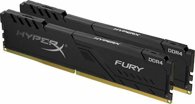 HyperX Fury 16GB DDR4 RAM με 2 Modules (2x8GB) και Ταχύτητα 2666 για Desktop