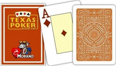 Modiano Texas Poker 2 Jumbo Τράπουλα Πλαστική για Poker Πορτοκαλί