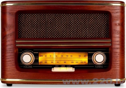 Roadstar HRA-1500/N Retro Επιτραπέζιο Ραδιόφωνο Ρεύματος Καφέ