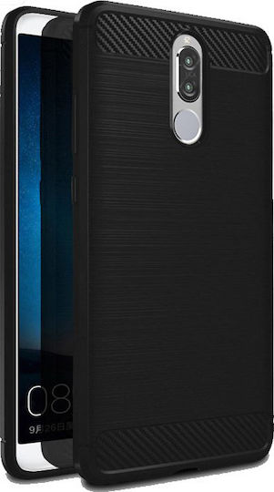 Hurtel Carbon Fiber Brushed Back Cover Σιλικόνης Μαύρο (Huawei Mate 10 Lite)