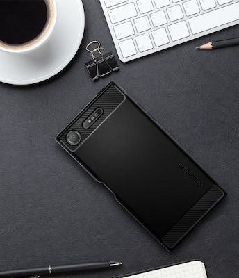 Spigen Rugged Armor Back Cover Σιλικόνης Μαύρο (Xperia XZ1)