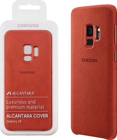 Samsung Alcantara Cover Umschlag Rückseite Kunststoff Rot (Galaxy S9)
