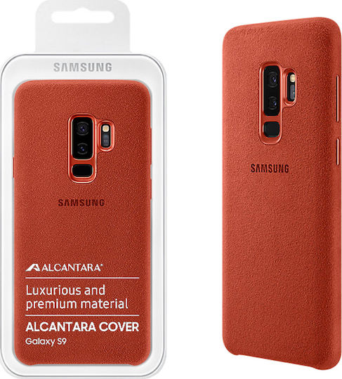 Samsung Alcantara Cover Umschlag Rückseite Kunststoff Rot (Galaxy S9)