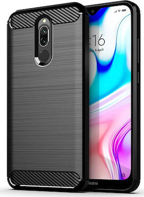 Hurtel Carbon Back Cover Μαύρο (Redmi 8)