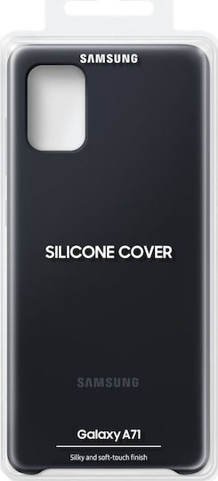 Samsung Silicone Cover Umschlag Rückseite Silikon Schwarz (Galaxy A71)