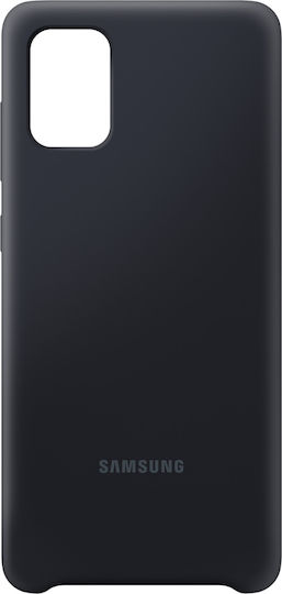 Samsung Silicone Cover Umschlag Rückseite Silikon Schwarz (Galaxy A71)